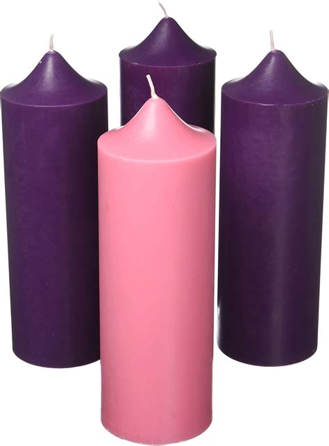 Amazon.com: Advent Candles Purple and Pink Wax Pillar Christmas Season Set of 4, 9 Inch: Home ...