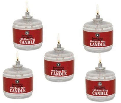 100 Hour Plus Emergency Candle Clear Mist, 5 Candles - Camp Stuffs