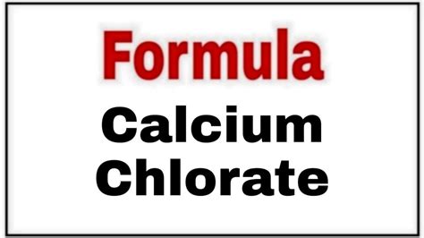 How to write chemical formula of Calcium Chlorate|Molecular formula - YouTube