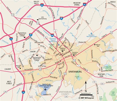 Spartanburg Sc On Map - Carmon Allianora