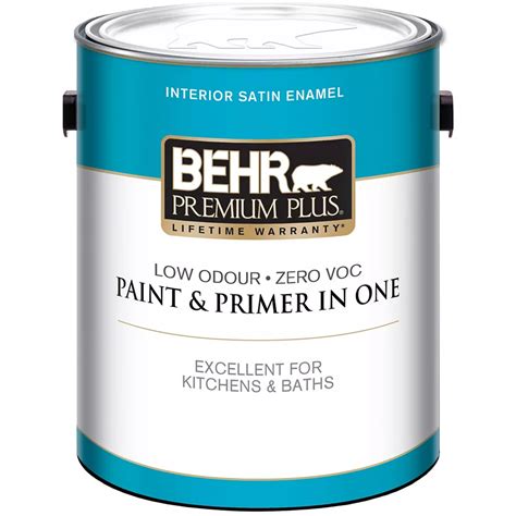 Behr Premium Plus 3.79L Ultra Pure White Interior Satin Enamel Paint ...