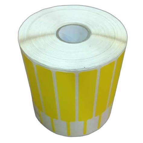 Yellow Barcode Label Sticker, 1.25x0.5 Inch at Rs 1000/roll in Surat | ID: 21724785955