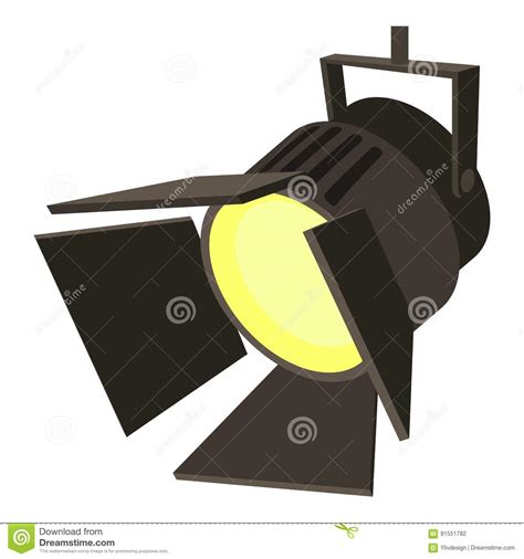 Movie or Theatre Spotlight Icon, Cartoon Style Stock Vector ...