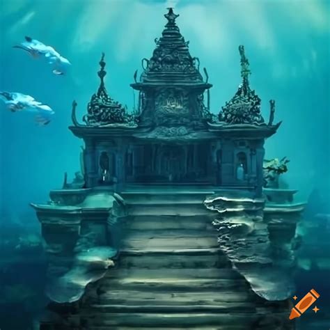 Image of a victorian style underwater temple on Craiyon