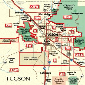 Tucson Map - TravelsFinders.Com