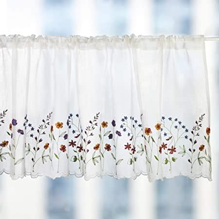 Amazon.com: ZHH Lace Valance Pastoral Cute Window Curtain Valances Leaf Vine Flower Embroidery ...