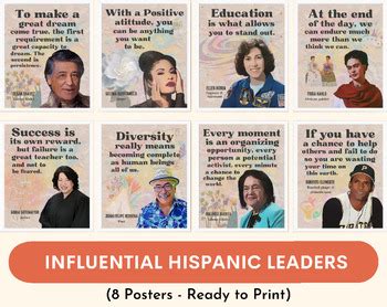 Influential Hispanic leaders posters, Latina leaders, Hispanic heritage