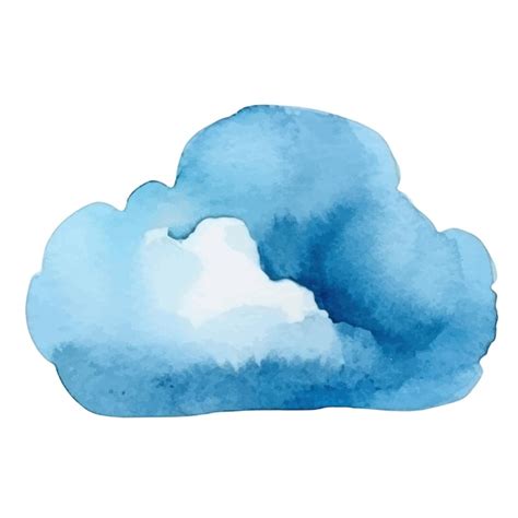 Premium Vector | Vector watercolor painted cloud hand drawn design ...