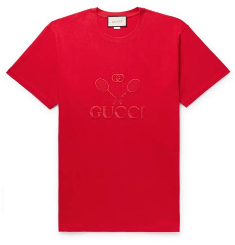 Gucci - Logo-Embroidered Cotton-Jersey T-Shirt - Men - Red | The Fashionisto