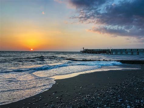 Black rocks on the beach at the Black Sea, Sochi, Russia - Beach Wallpapers