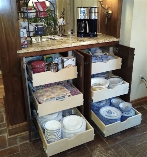 Custom Slide Out Shelves Increase Cabinet Storage | Harmony Home Concepts | Wichita, Ks