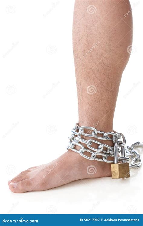 Chain on ankle stock image. Image of crime, prisoner - 58217907