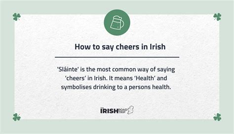 How To Say Cheers In Irish (Sláinte)