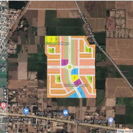 Housing Society Map Gujranwala - Seerab Maps