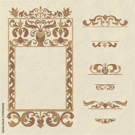 Set of vintage borders and frames for text. Stock Vector | Adobe Stock