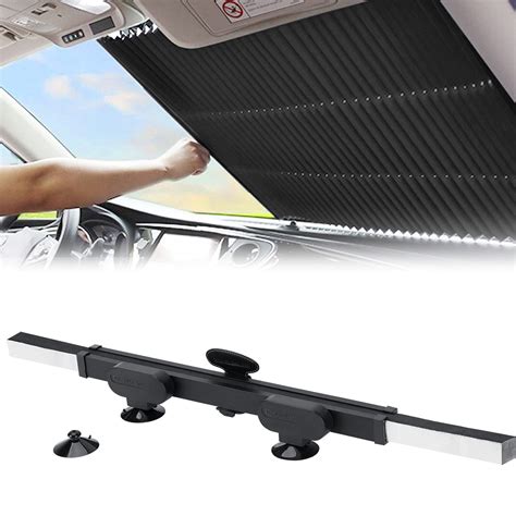 Retractable Windshield Sun Shade for Car, Large Sun Visor Protector ...