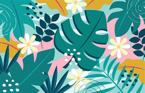Tropical Foliage, Tropical Flowers, Flower Logo, Clipart, Vector Art ...