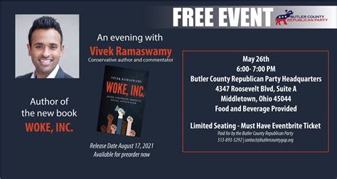 Woke, Inc. An Evening with Vivek Ramaswamy — Butler County GOP