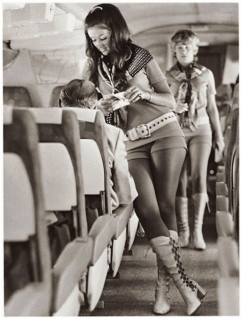 Southwest Airlines flight attendants wearing their uniform of hot pants ...