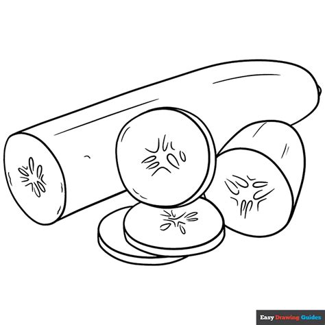 Cucumber Coloring Page | Easy Drawing Guides