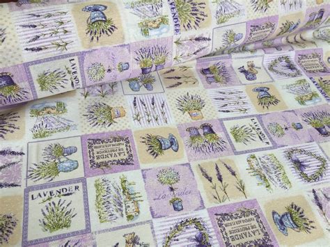 French Lavender Print Cotton Fabric Lilac Floral Curtains Upholstery - 140cm Wide - Lush Fabric