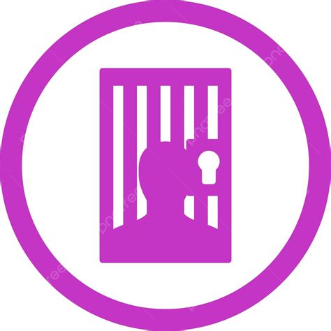 Prison Flat Violet Color Rounded Vector Icon Living Arrest Judge Vector, Living, Arrest, Judge ...