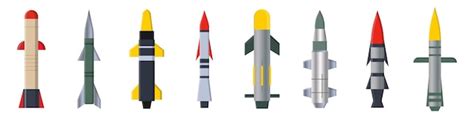 Premium Vector | Military missile vector set collection of different ...