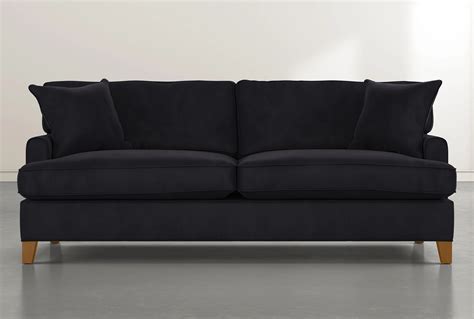 Emerson II 88" Black Velvet Sofa | Living Spaces