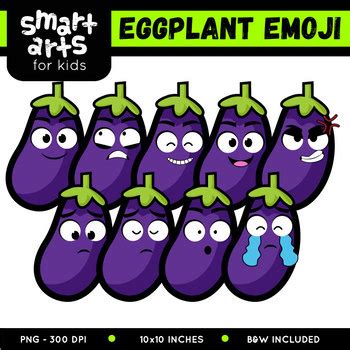 Eggplant Emoji Clip Art by Smart Arts For Kids | TpT