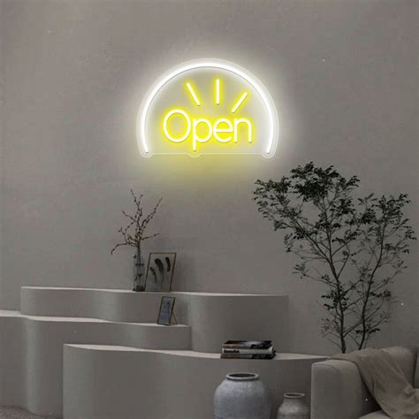 Open Neon Sign, Open Neon Sign Business Logo, Led Sign Wall Decor, Open Logo Shop Name Neon ...