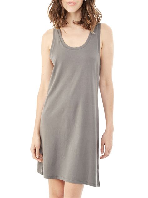 Alternative apparel Effortless Cotton Modal Tank Dress in Metallic | Lyst