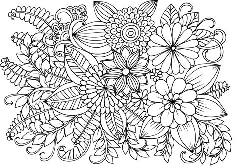 ️Hard Flower Coloring Pages Free Download| Gambr.co