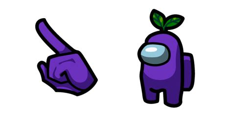 Among Us Purple Character in Plant Hat cursor – Custom Cursor