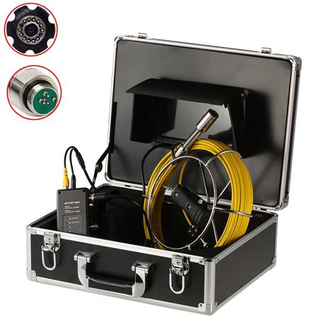 23mm Drain Inspection Camera Kit 7 Inch Monitor 20m Cable Pipe Inspection Camera System With 12 ...