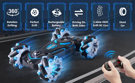 Amazon.com: RC Cars Remote Control car for Boys 360°Rotating 4WD RC Stunt car Transform 2.4Ghz ...