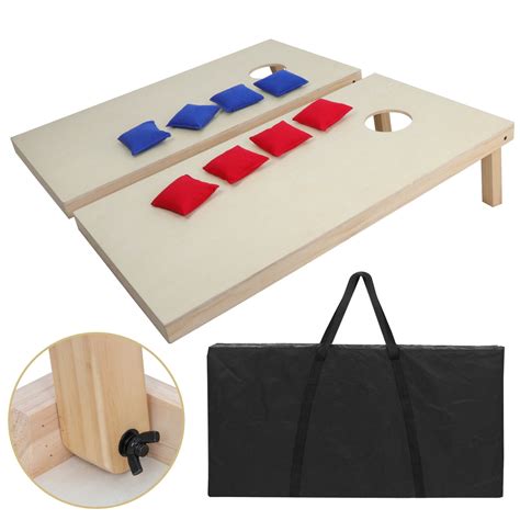 ZENY Portable Solid Wood Cornhole Bean Bag Toss Game Set - Walmart.com