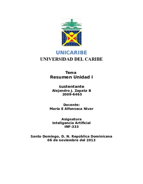 (DOC) UNICARIBE UNIVERSIDAD DEL CARIBE Tema Resumen Unidad I | Samuel Valdez - Academia.edu