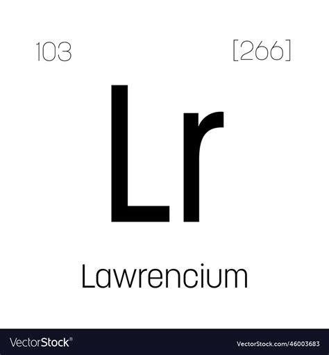 Lawrencium lr periodic table element Royalty Free Vector