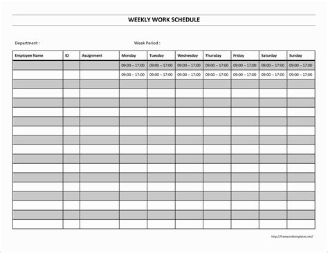 Free Work Schedule Template Of 10 Best Of Free Printable Blank Employee Schedules ...