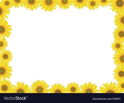 Sunflower frame Royalty Free Vector Image - VectorStock