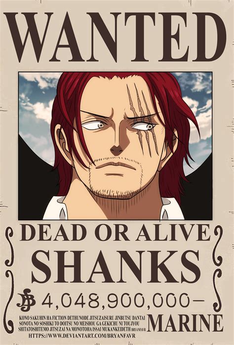 Shanks bounty (One Piece Ch. 957) by bryanfavr | Desenho de uma peça, Desenhos de tatuagem de ...