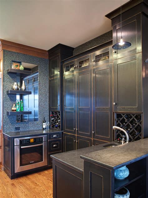 Black Distressed Kitchen Cabinets