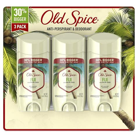 Old Spice Invisible Solid Antiperspirant Deodorant for Men Fiji with Palm Tree Scent Inspired by ...