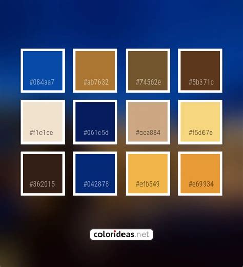 Cobalt Blue Beige 061C5D Color Palette | Color palette ideas