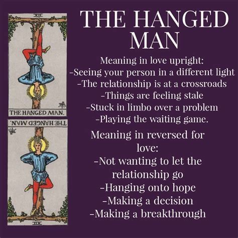 The Hanged Man in Love Meanings | Tarot interpretation, The hanged man, Tarot card meanings