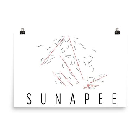 Sunapee Ski Map Art Mount Sunapee NH Sunapee Trail Map Mt. - Etsy | Sunapee, Map art, Mount sunapee