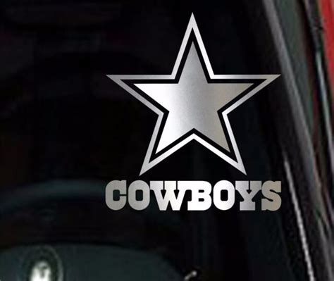 2 (pair) Dallas Cowboys Star Chrome Vinyl Car Truck Decal Window ...