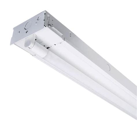 EnviroLite 4 ft. 26-Watt 1-Light White Strip Light Fixture T8 Industrial LED with 3250 Lumens ...