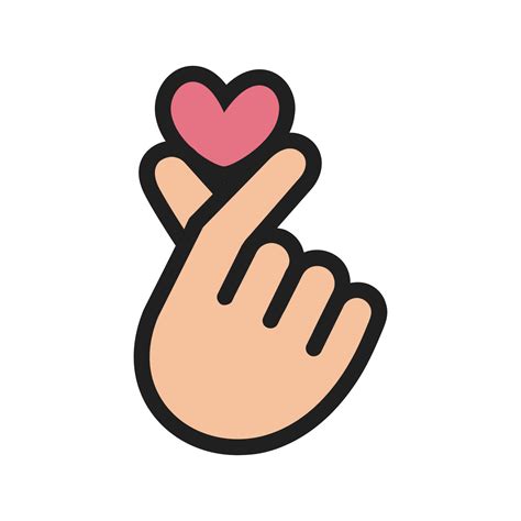 Finger heart icon in flat style. Finger heart vector illustration on ...