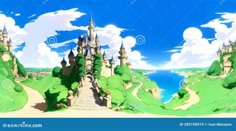 Fairtale Magic Forest Flying Islands Anime 360 HDRI Royalty-Free Stock Photo | CartoonDealer.com ...